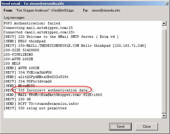 FAILED TO SEND SMTP MESSAGE failed to send smtp message: