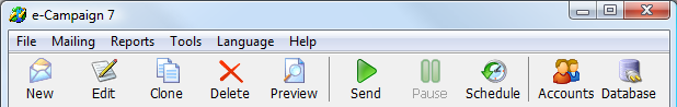Main Window Toolbar