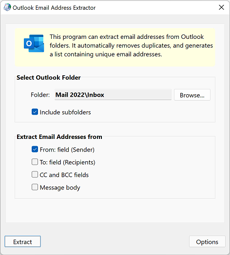 Windows 8 Outlook Email Address Extractor full