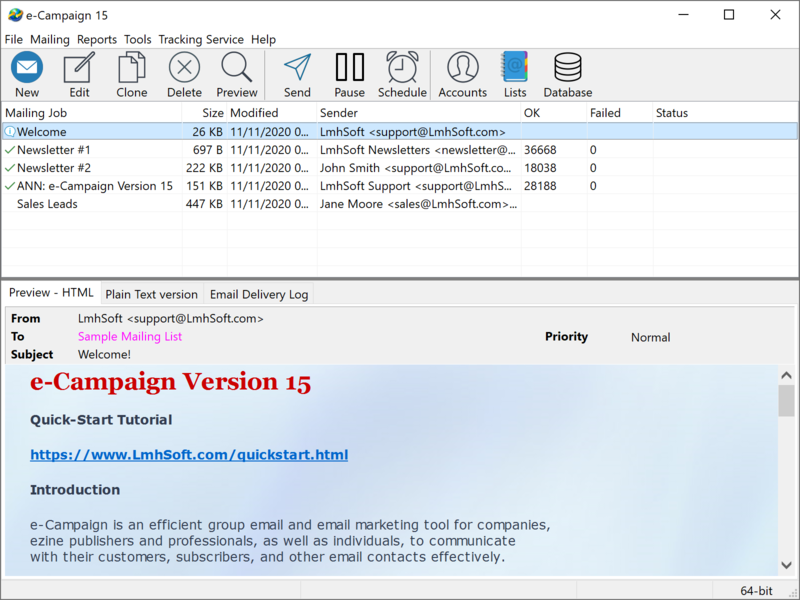 Full e-Campaign screenshot