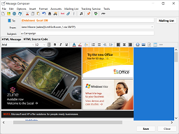 e-Campaign WYSIWYG message composer