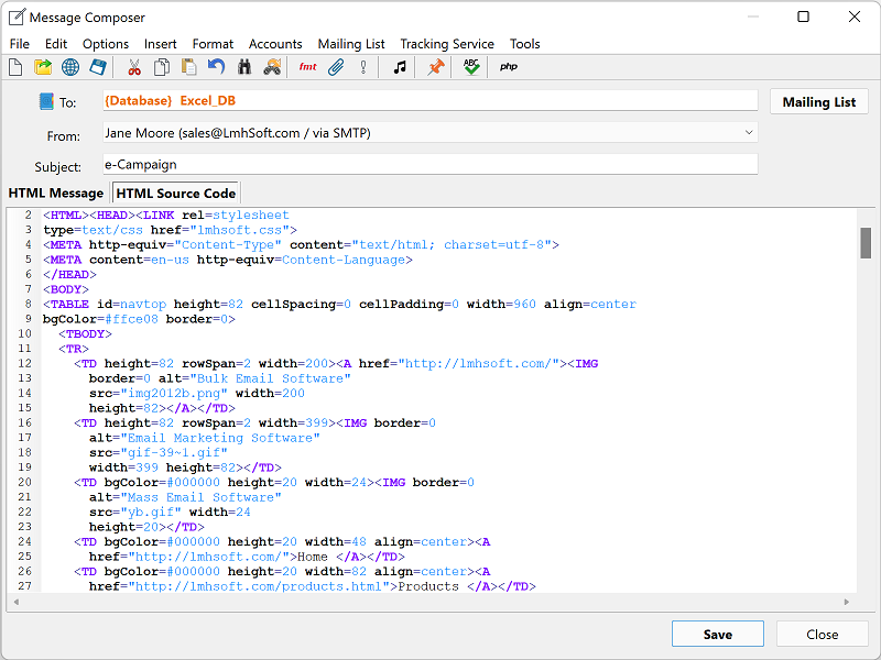 HTML Source Code Editor with Syntax Highlighting